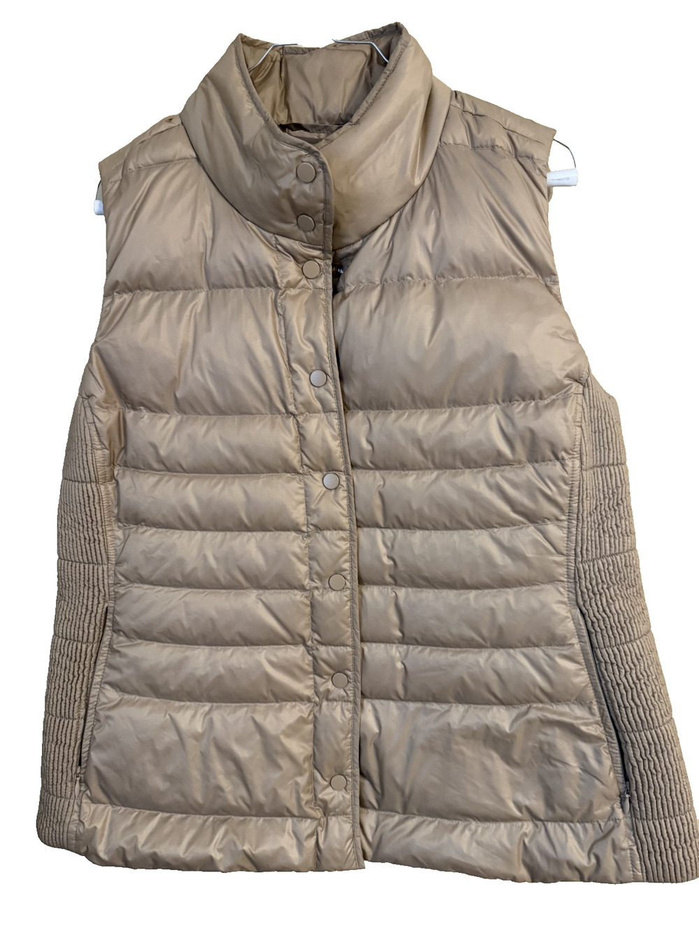 J Jill Down Taupe Sleeveless Jacket Womens Size M Layering Gorpcore Outdoors